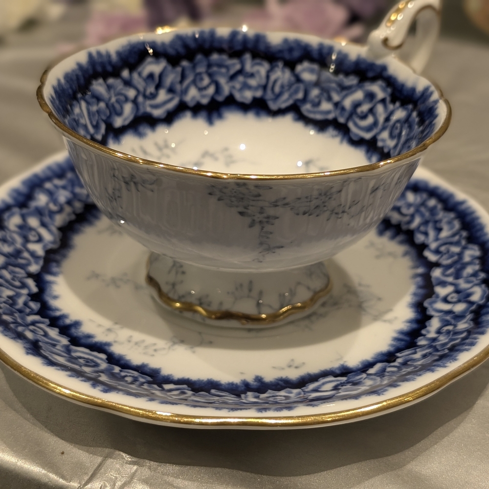 Coalport White and Blue Teacup